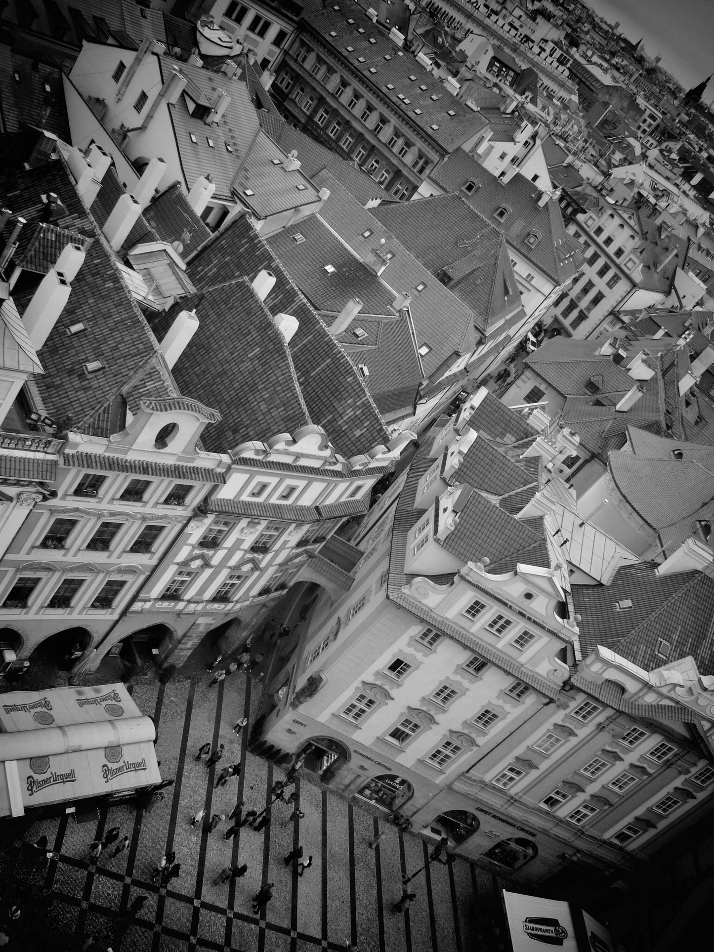 Prague Old Town Black And White Photography Print