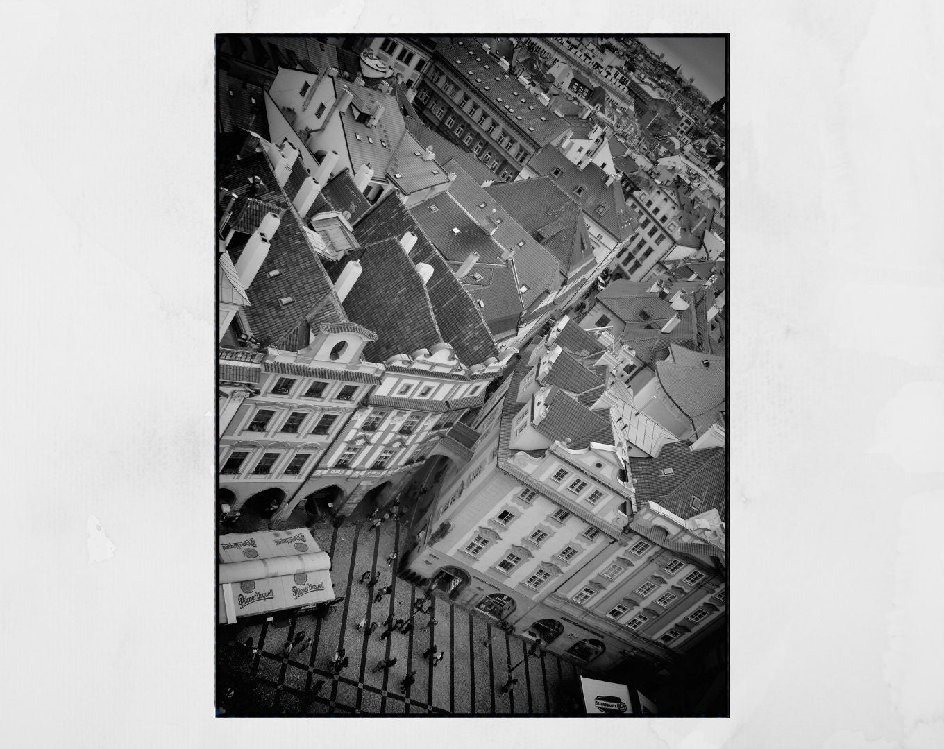 Prague Old Town Black And White Photography Print