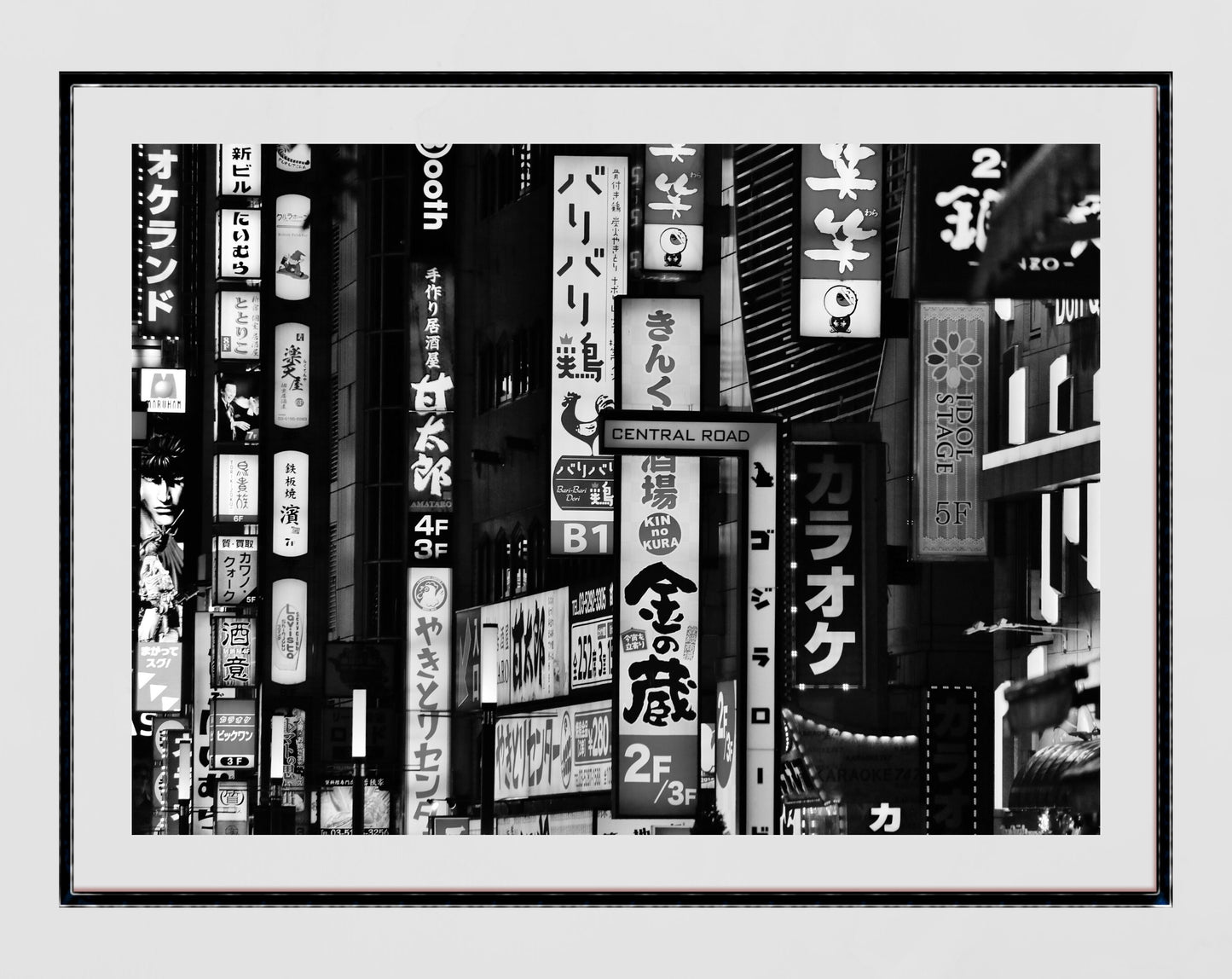 Tokyo Shinjuku Japan Black And White Photography Print Poster
