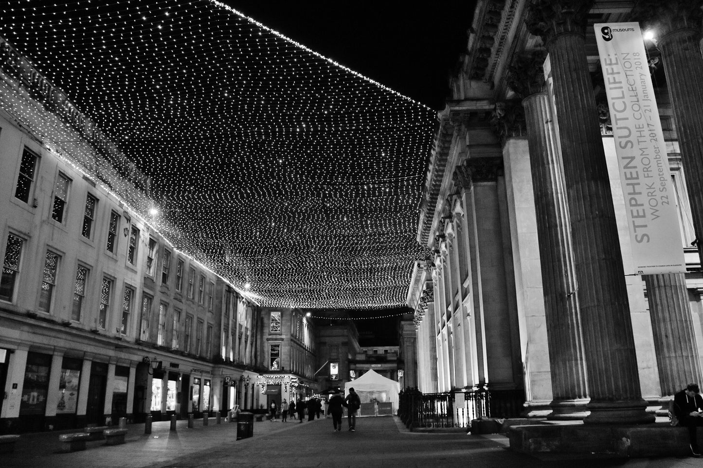 Glasgow Royal Exchange Square Black And White Photography Print