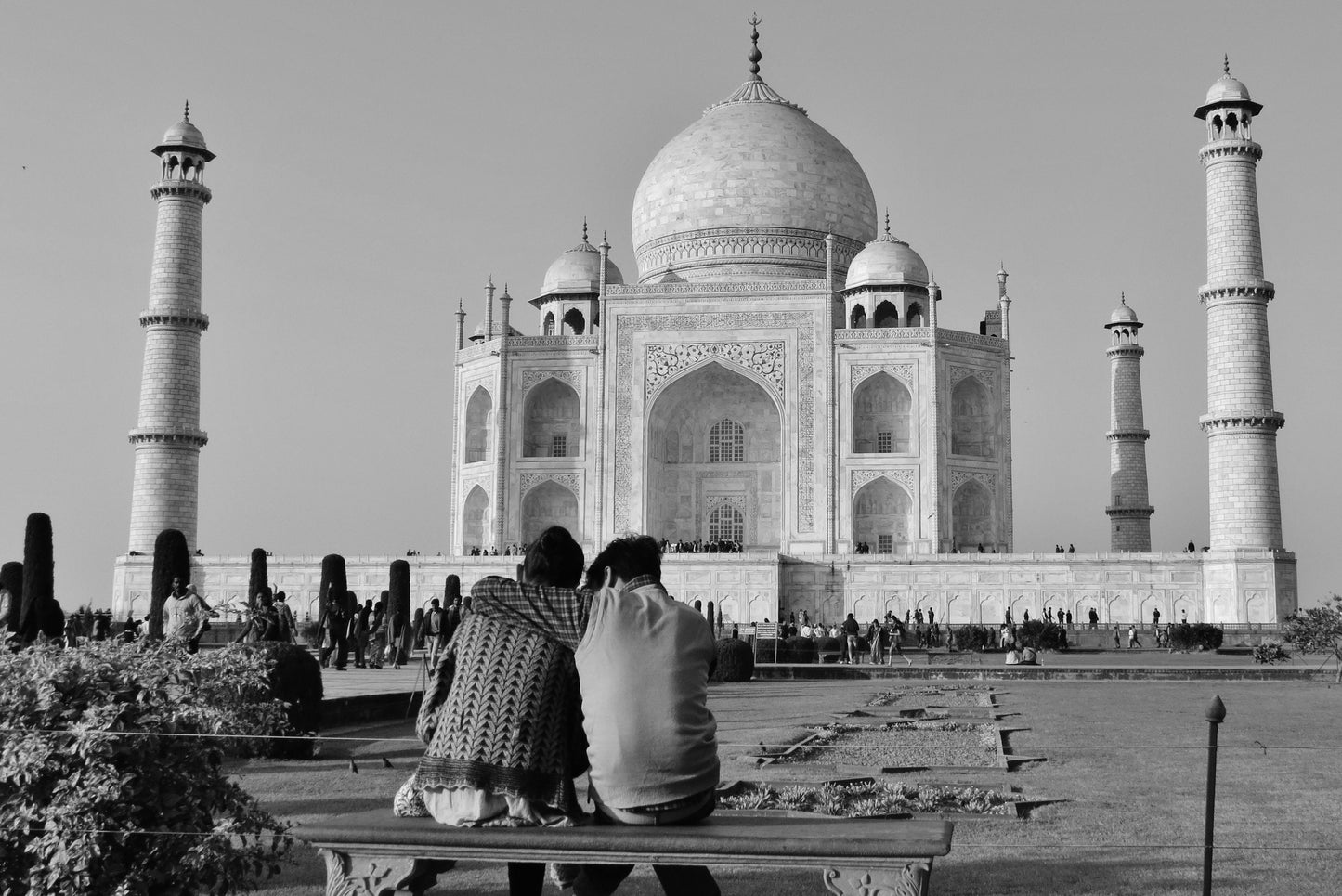 Taj Mahal Print Black And White India Photography