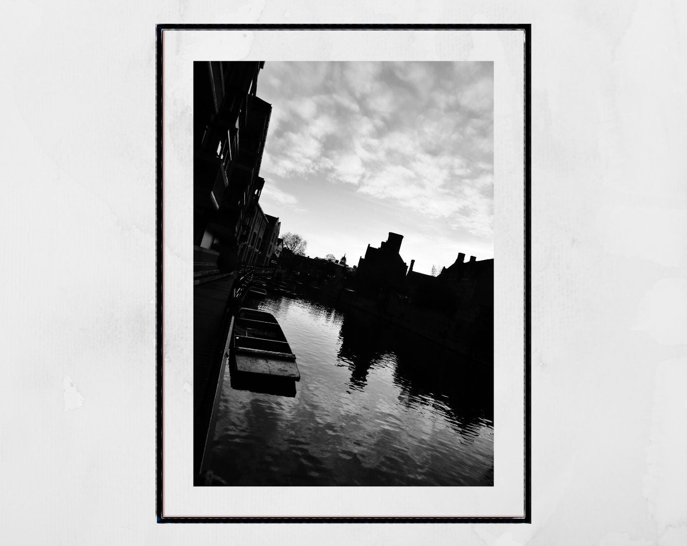 Cambridge England River Cam Black And White Photography Print