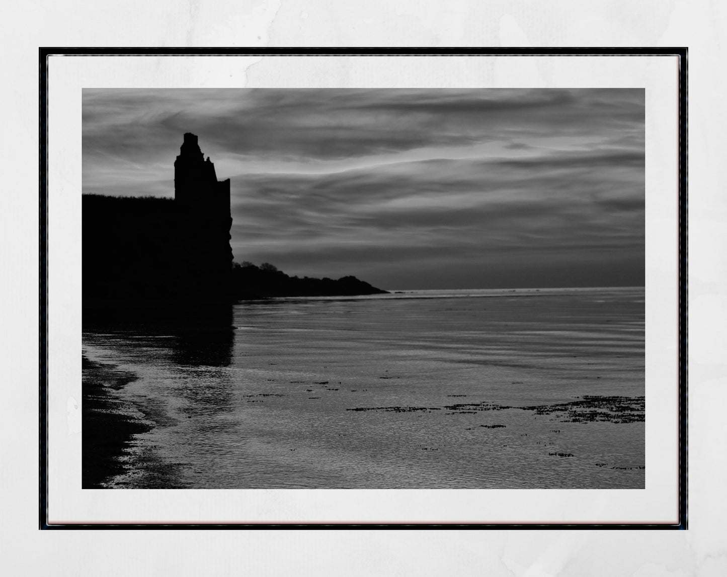 Greenan Castle Ayrshire Scotland Sunset Black And White Photography Print