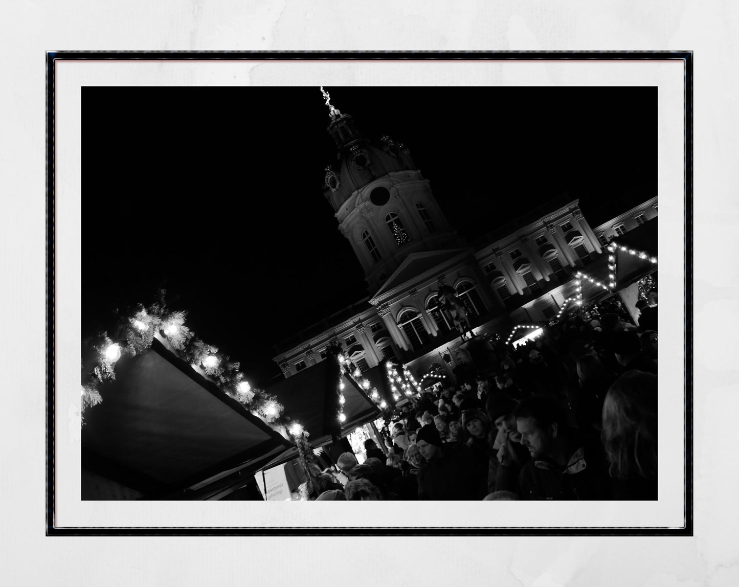 Charlottenburg Berlin German Christmas Market Black And White Photography Poster