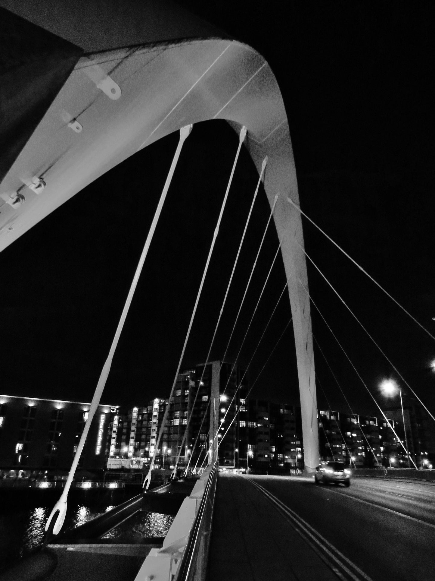 Glasgow Squinty Bridge Black And White Photography Print