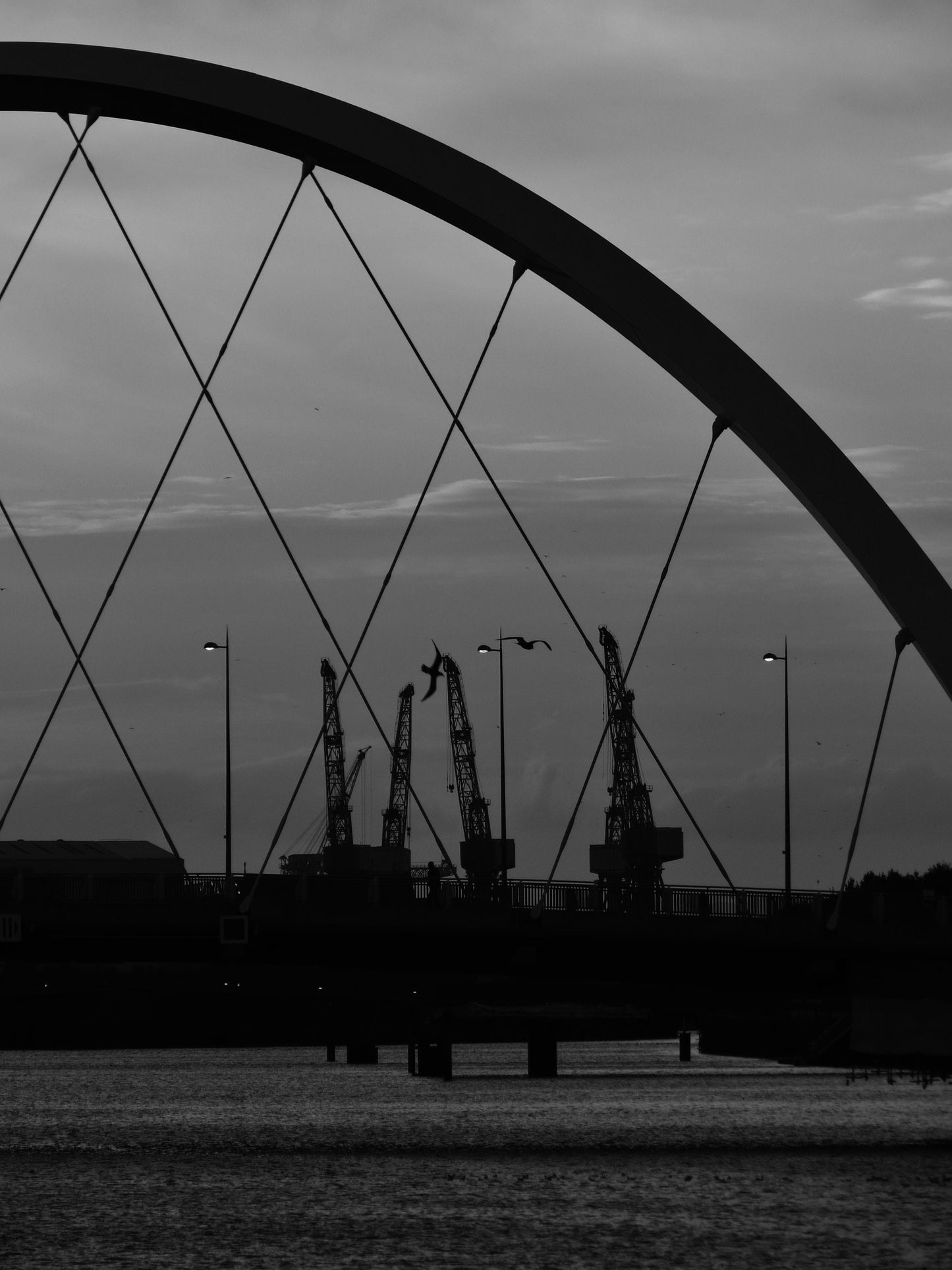 Glasgow Print Squinty Bridge Finnieston Crane Black And White Photography