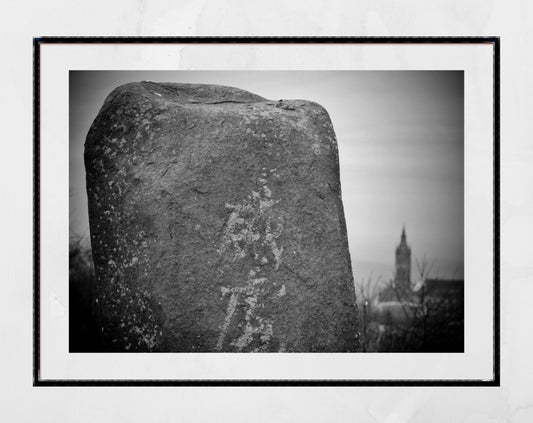 Glasgow Sighthill Stone Pagan Black And White Photography Print