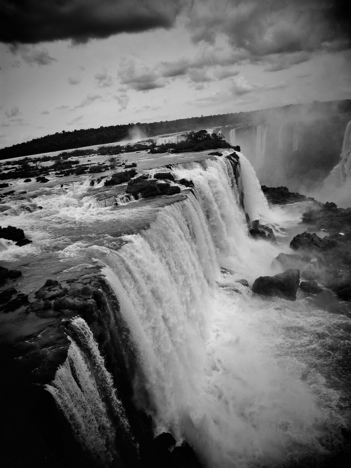 Iguazu Falls Black And White Photography Print