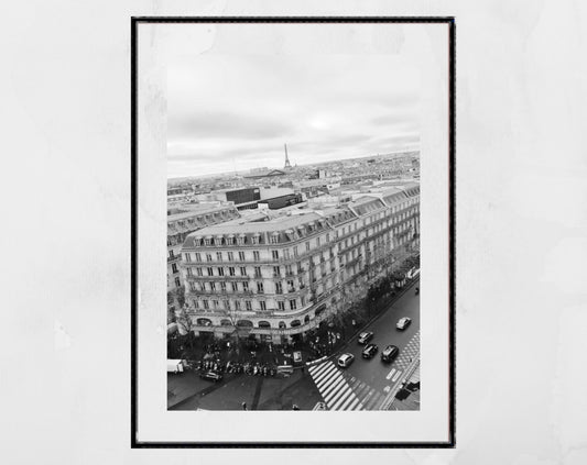 Paris Skyline Black And White Photography Print