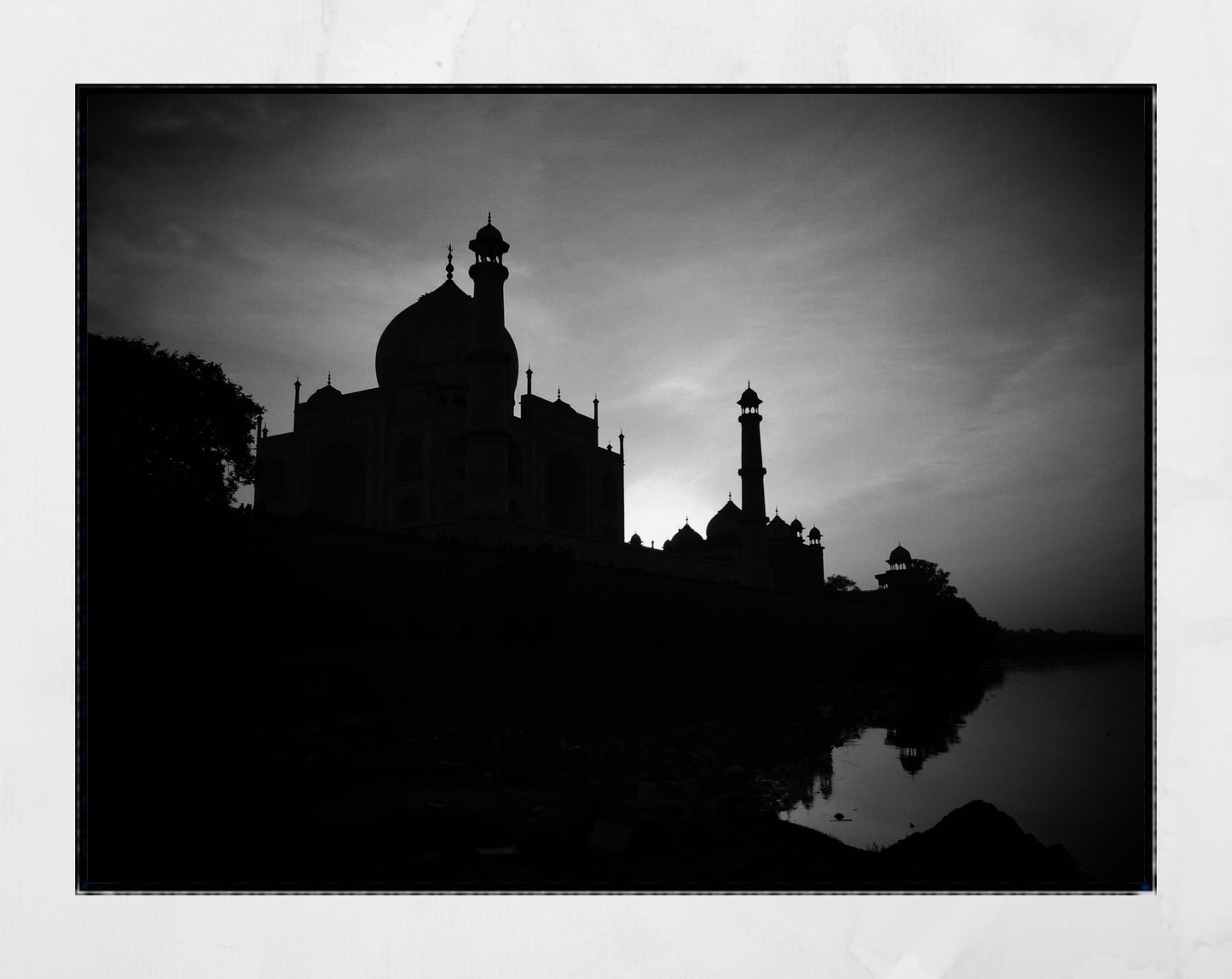 Taj Mahal India Black And White Photography Print