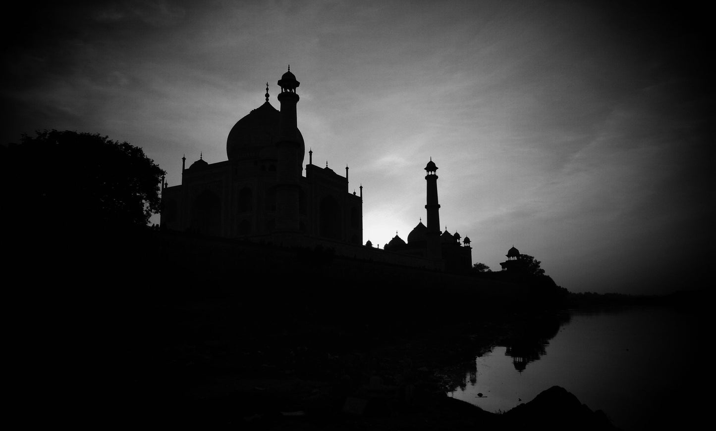 Taj Mahal India Black And White Photography Print