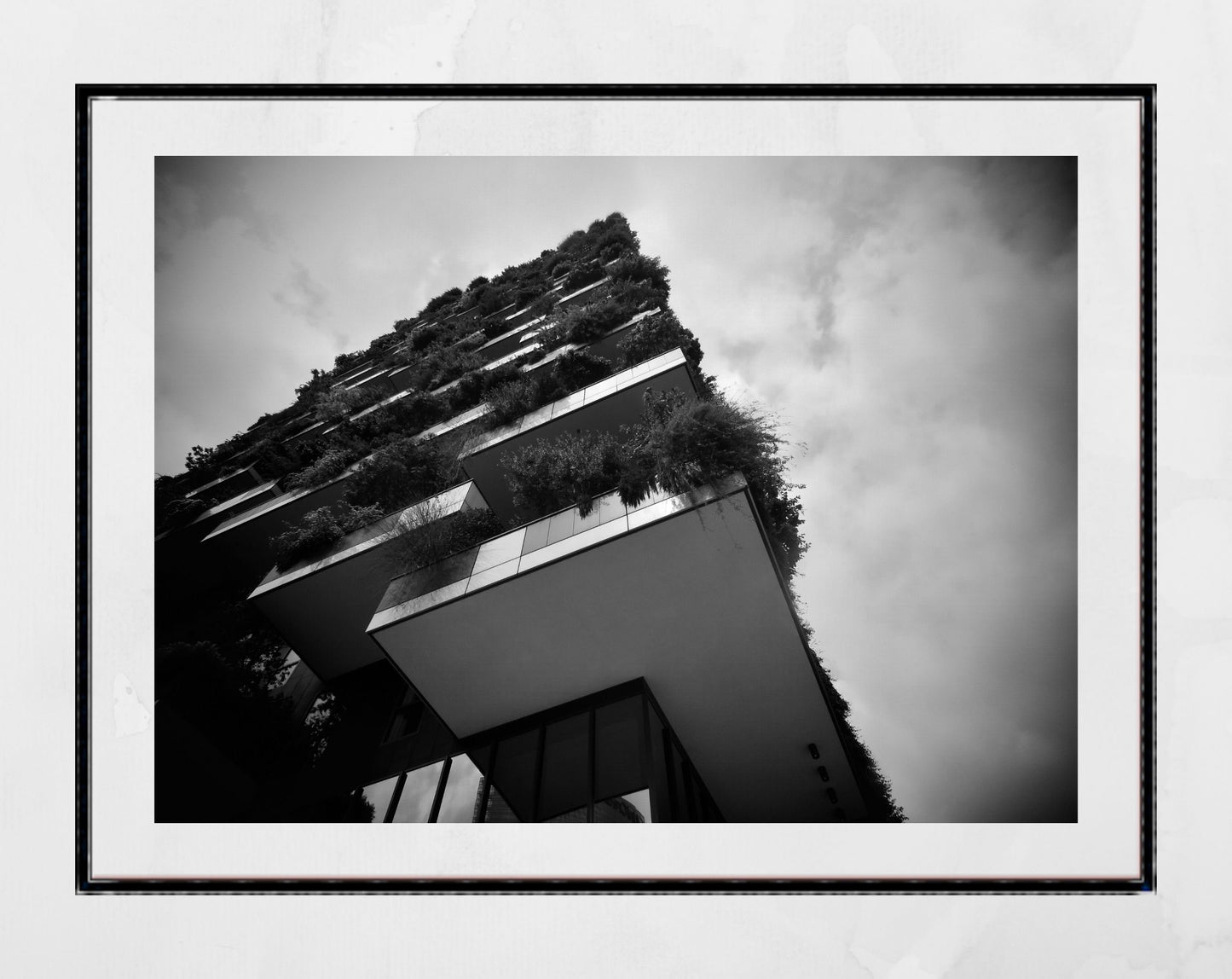 Milan Vertical Forest Bosco Verticale Architecture Black And White Photography Print