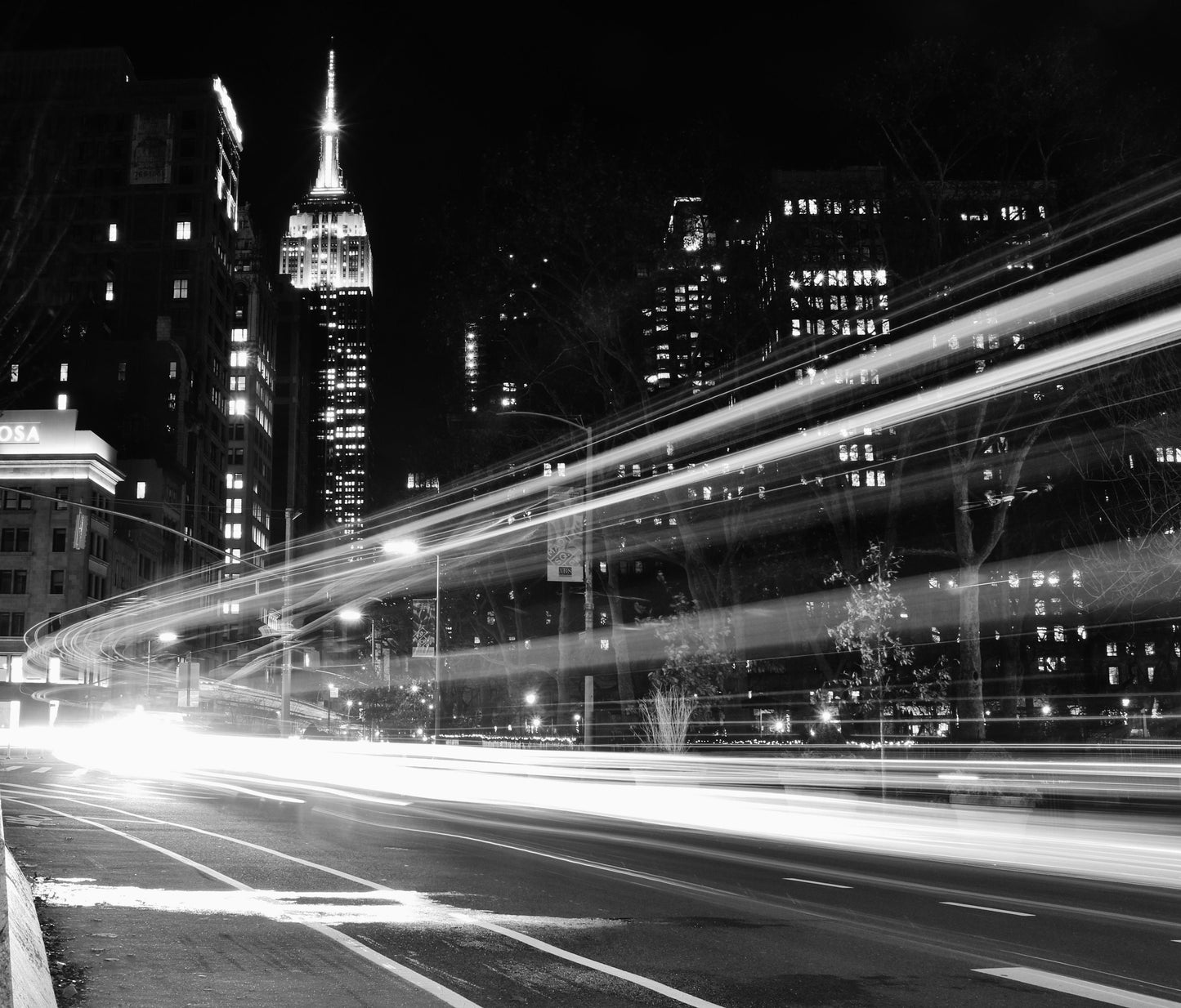 New York Empire State Building Black And White Photography Print