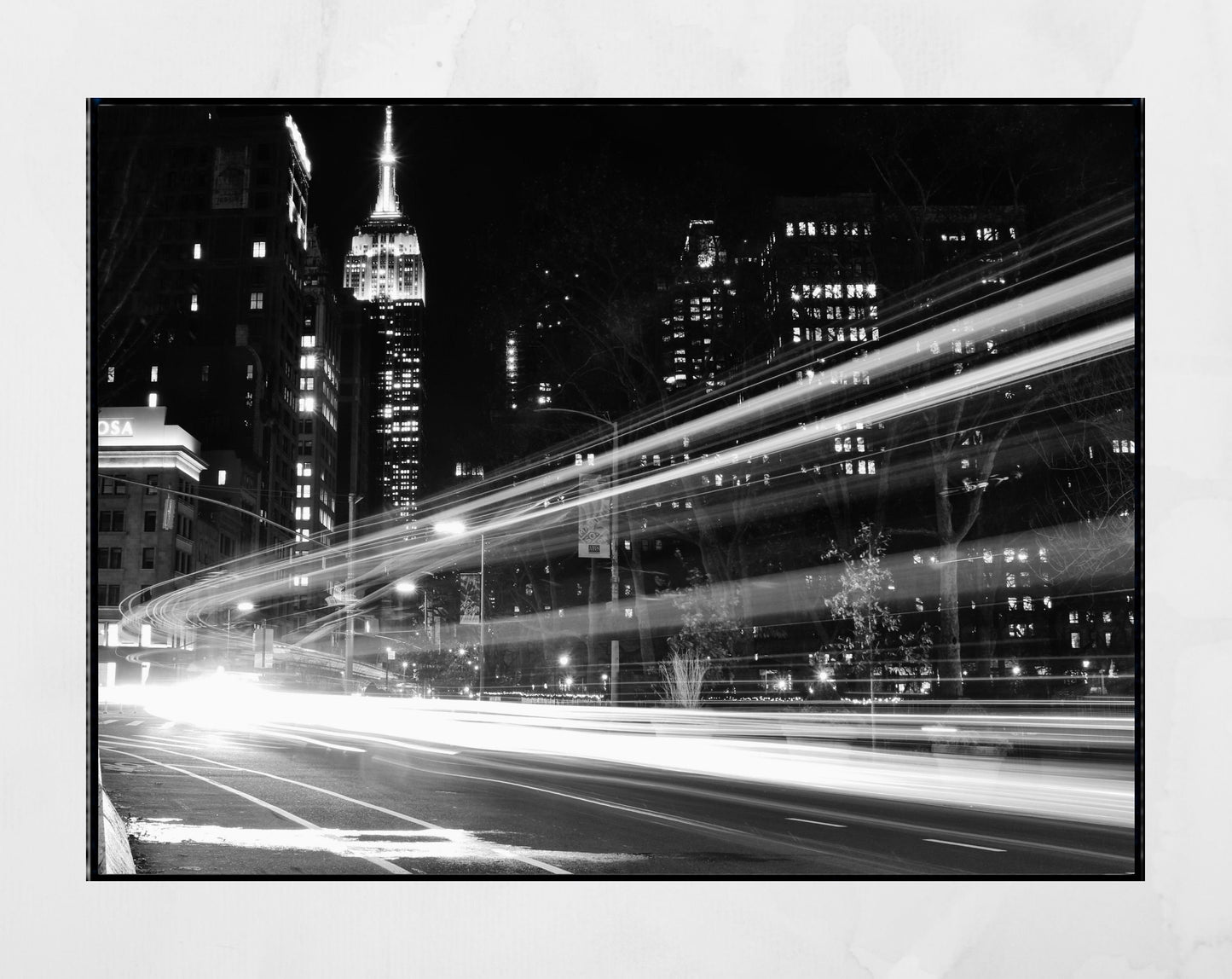 New York Empire State Building Black And White Photography Print