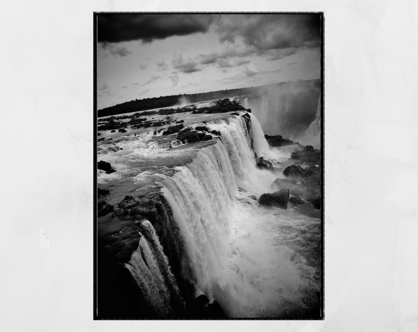 Iguazu Falls Black And White Photography Print