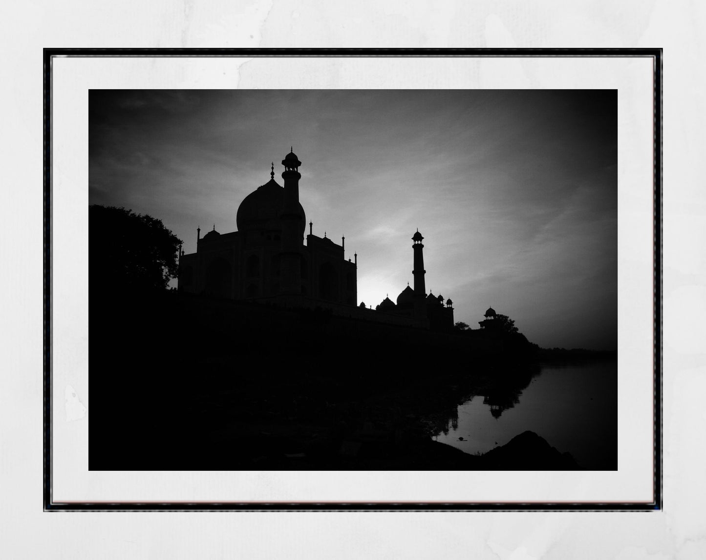 Taj Mahal India Black And White Photography Print