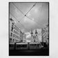 Prague Print Black And White Tram Photography Poster