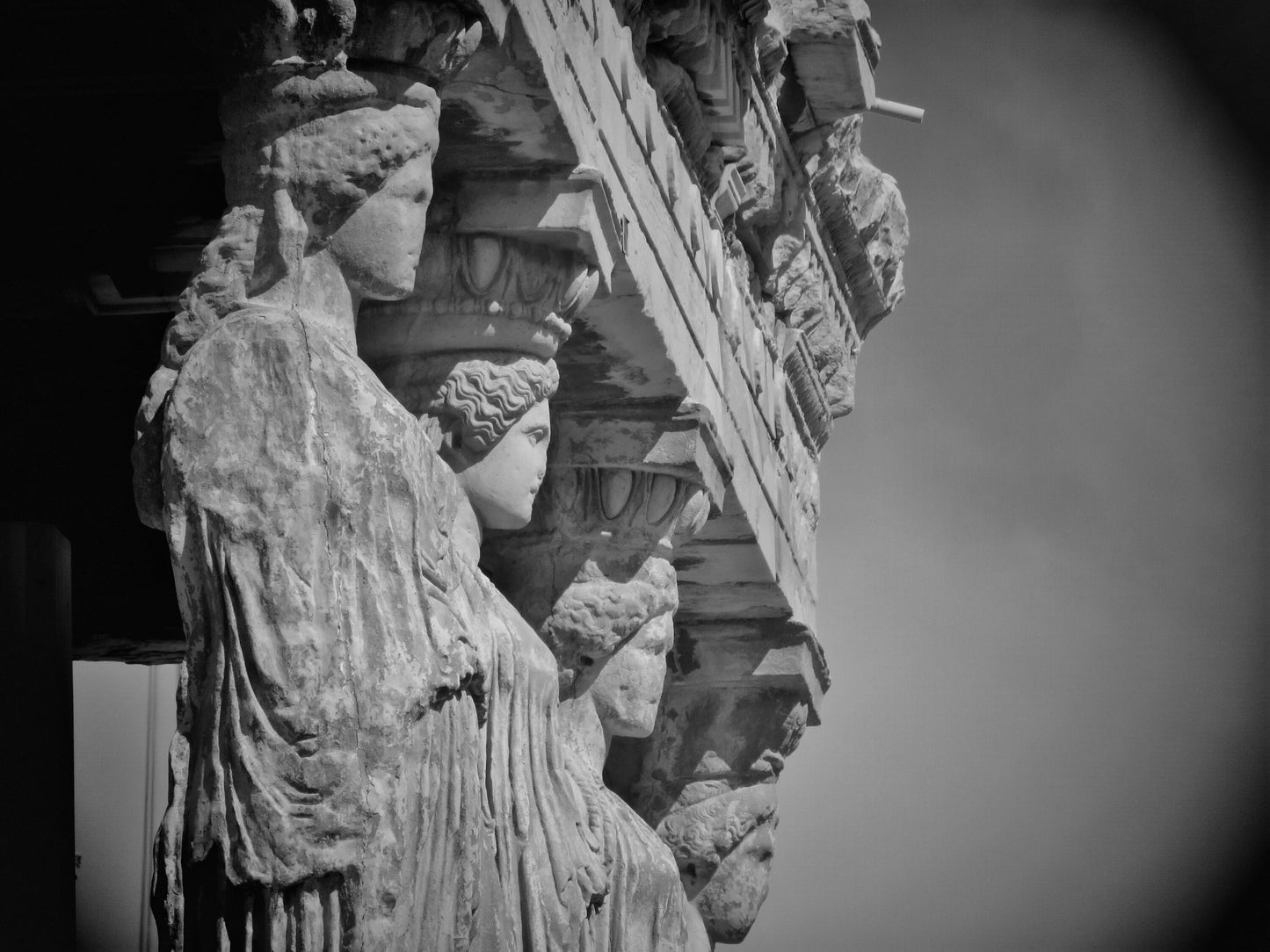 Erechtheion Athens Ancient Greece Black And White Photography Print