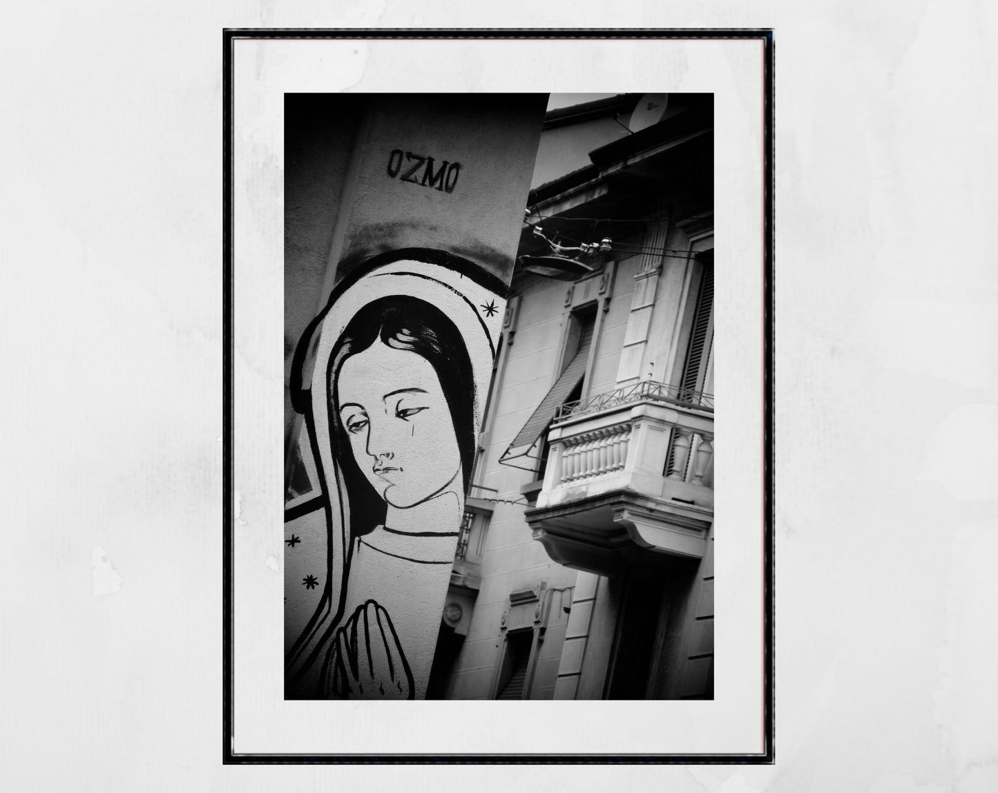 Isola Milan Street Art Black And White Photography Print