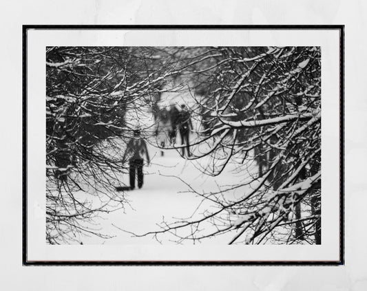 Queen's Park Glasgow Print Snow Winter Photography Black And White Wall Art