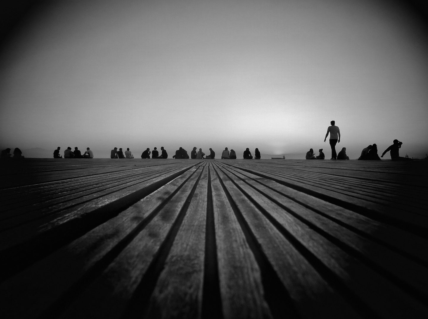 Thessaloniki Boardwalk Black And White Photography Print