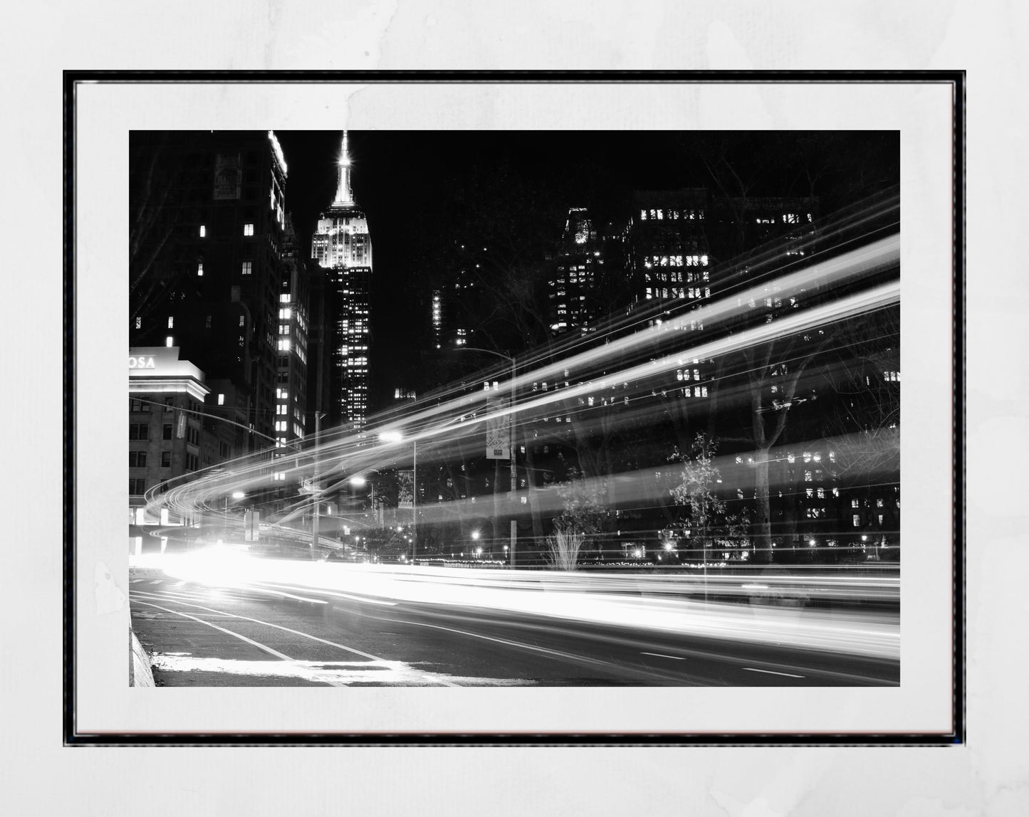 New York Empire State Building Black And White Photography Print