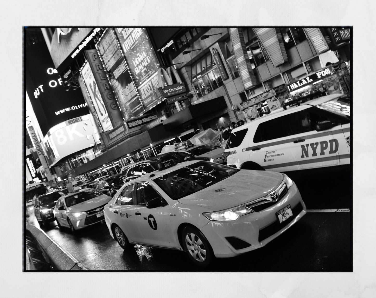 New York Times Square Black And White Photography Print