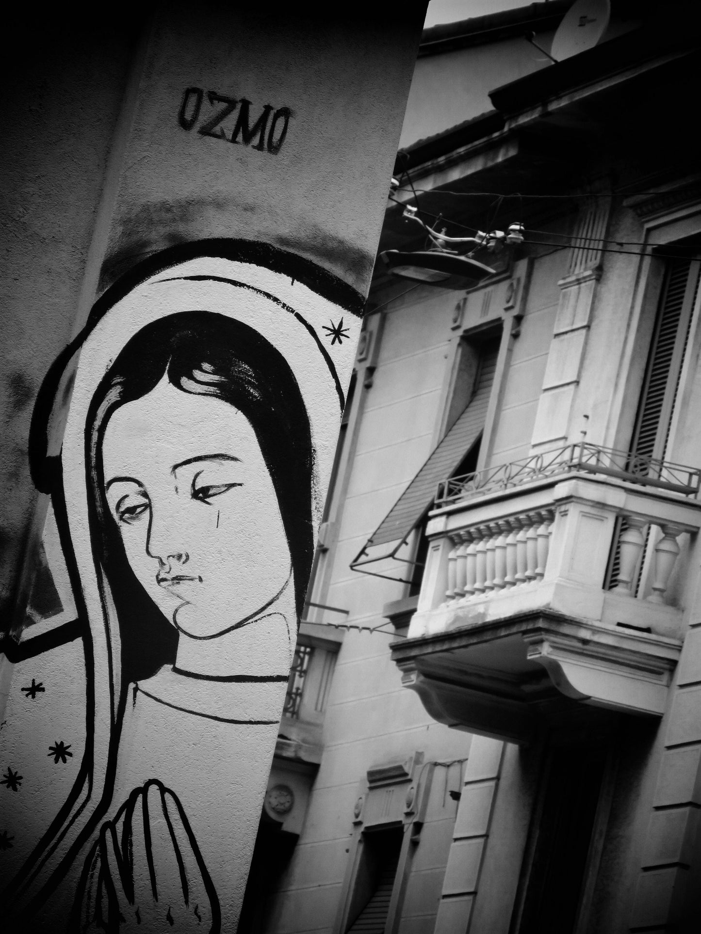 Isola Milan Street Art Black And White Photography Print