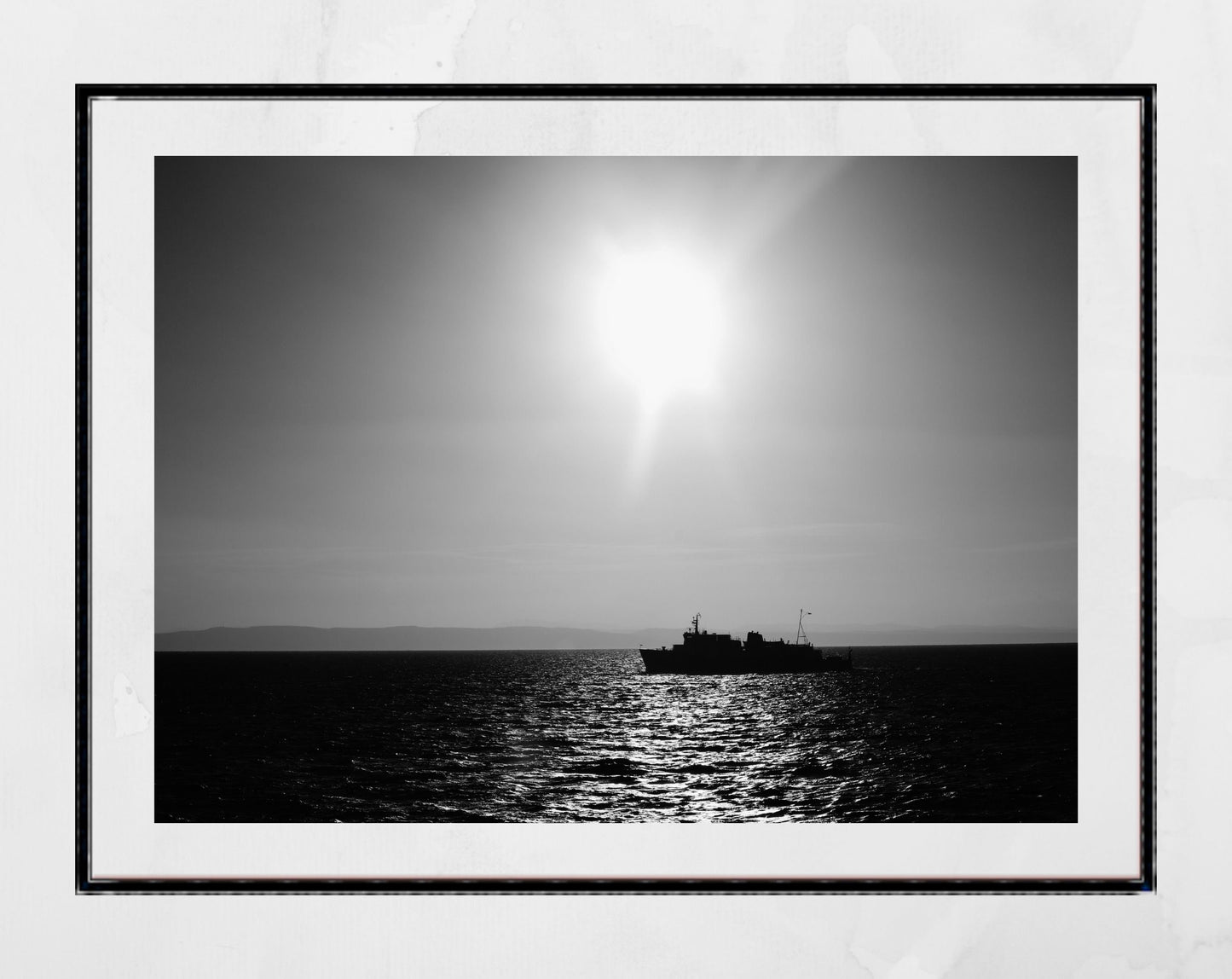 Landscape Photography Firth Of Clyde Boat Black And White Print
