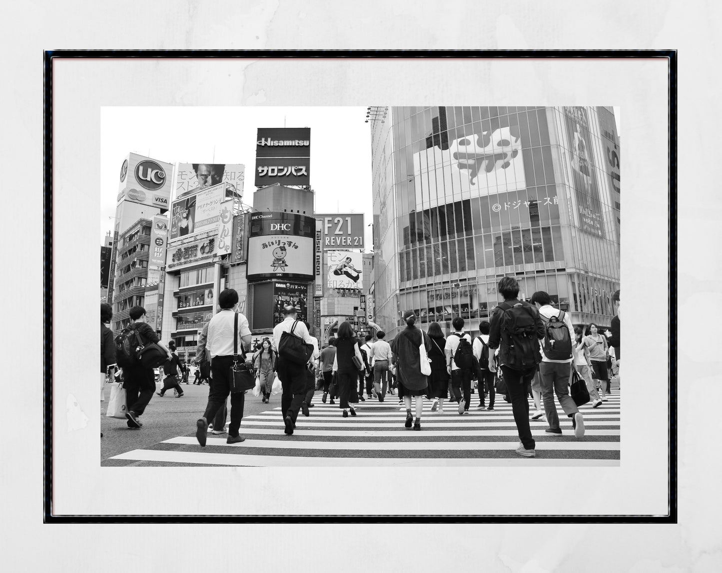 Shibuya Crossing Tokyo Japan Black And White Photography Print