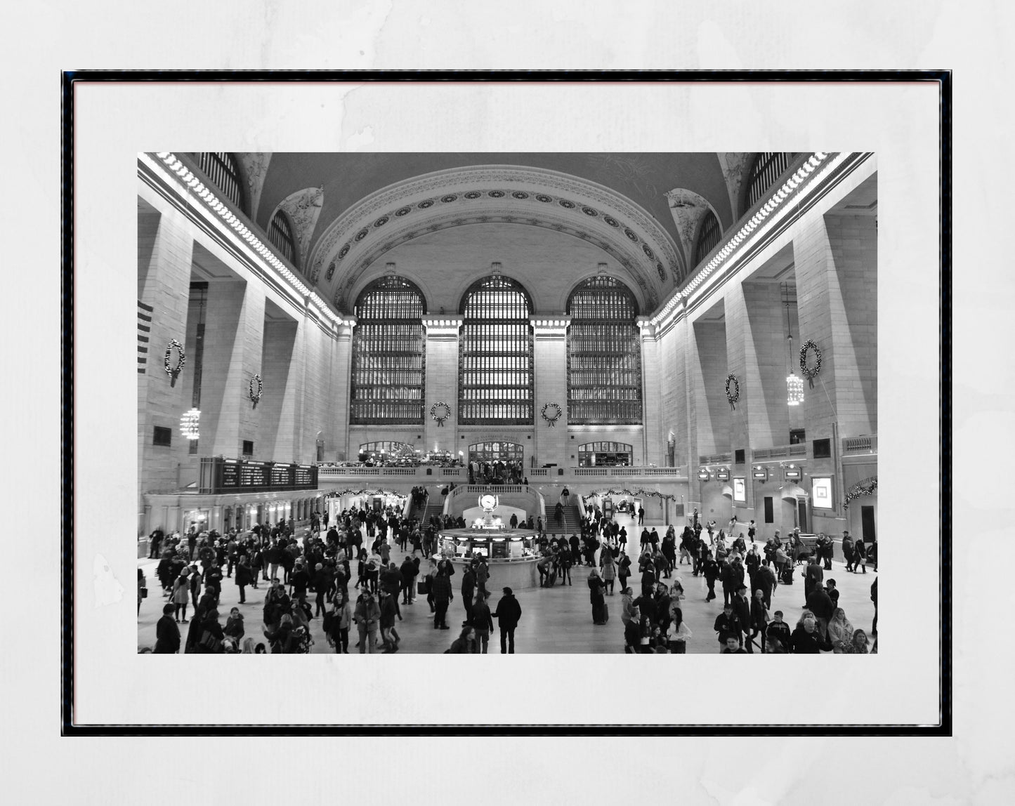 New York Grand Central Station Black And White Photography Print