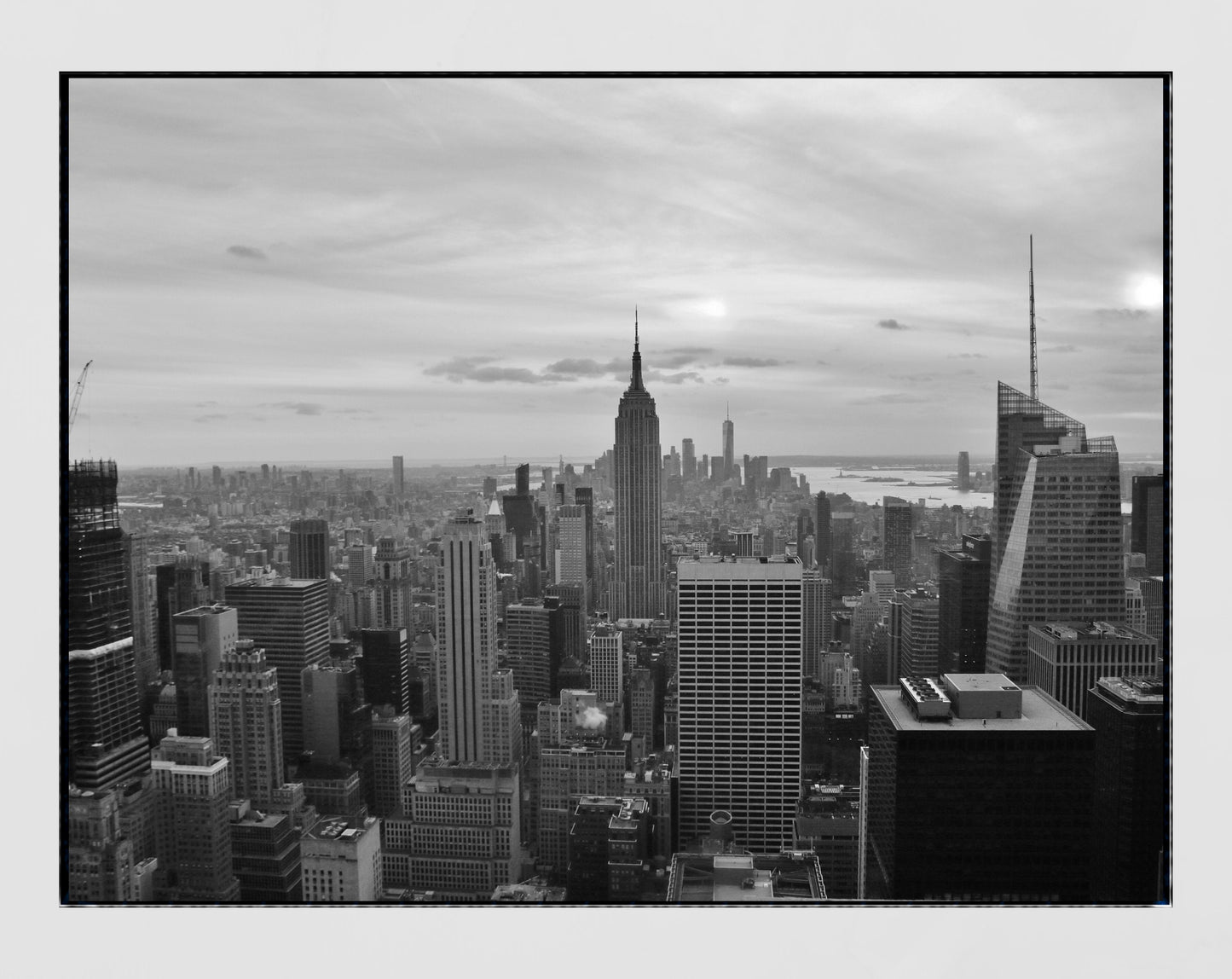 Empire State Building New York Skyline Black And White Photography Print