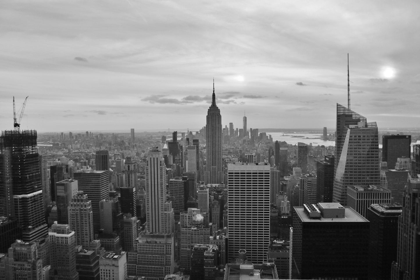 Empire State Building New York Skyline Black And White Photography Print