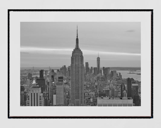 Empire State Building New York Skyline Black And White Photography Poster