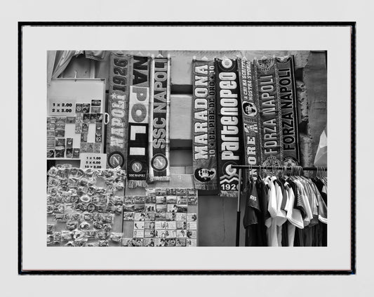 Naples Italy Napoli Soccer Black And White Photography Poster