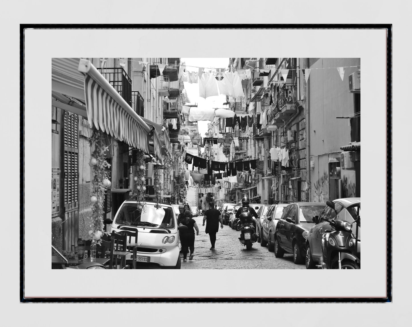 Naples Italy Print Street Black And White Photography