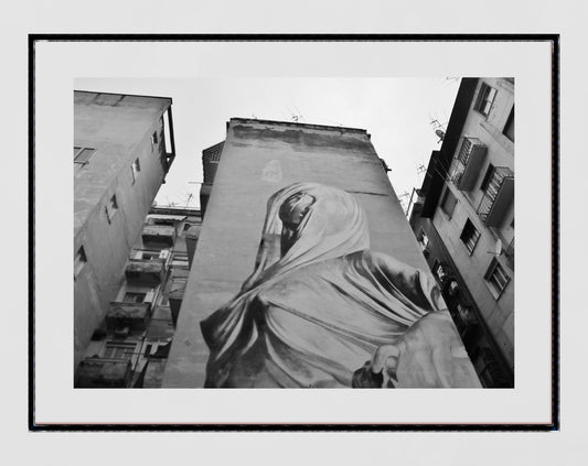 Street Art Print Spanish Quarter Naples Black And White Photography