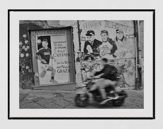 Naples Italy Photography Marek Hamšík Napoli F.C. Black And White Poster