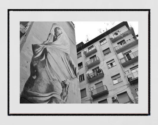 Street Art Print Spanish Quarter Naples Black And White Photography Poster