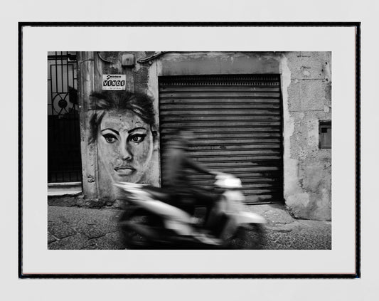 Street Photography Naples Italy Black And White Wall Art