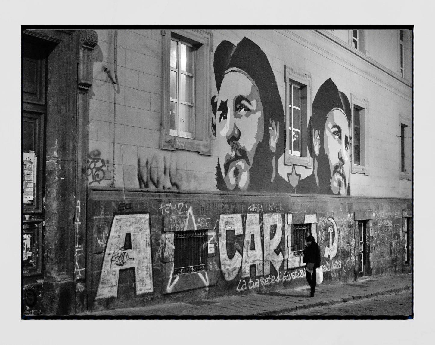 Fidel Castro Naples Italy Anti Capitalist Black And White Photography Print