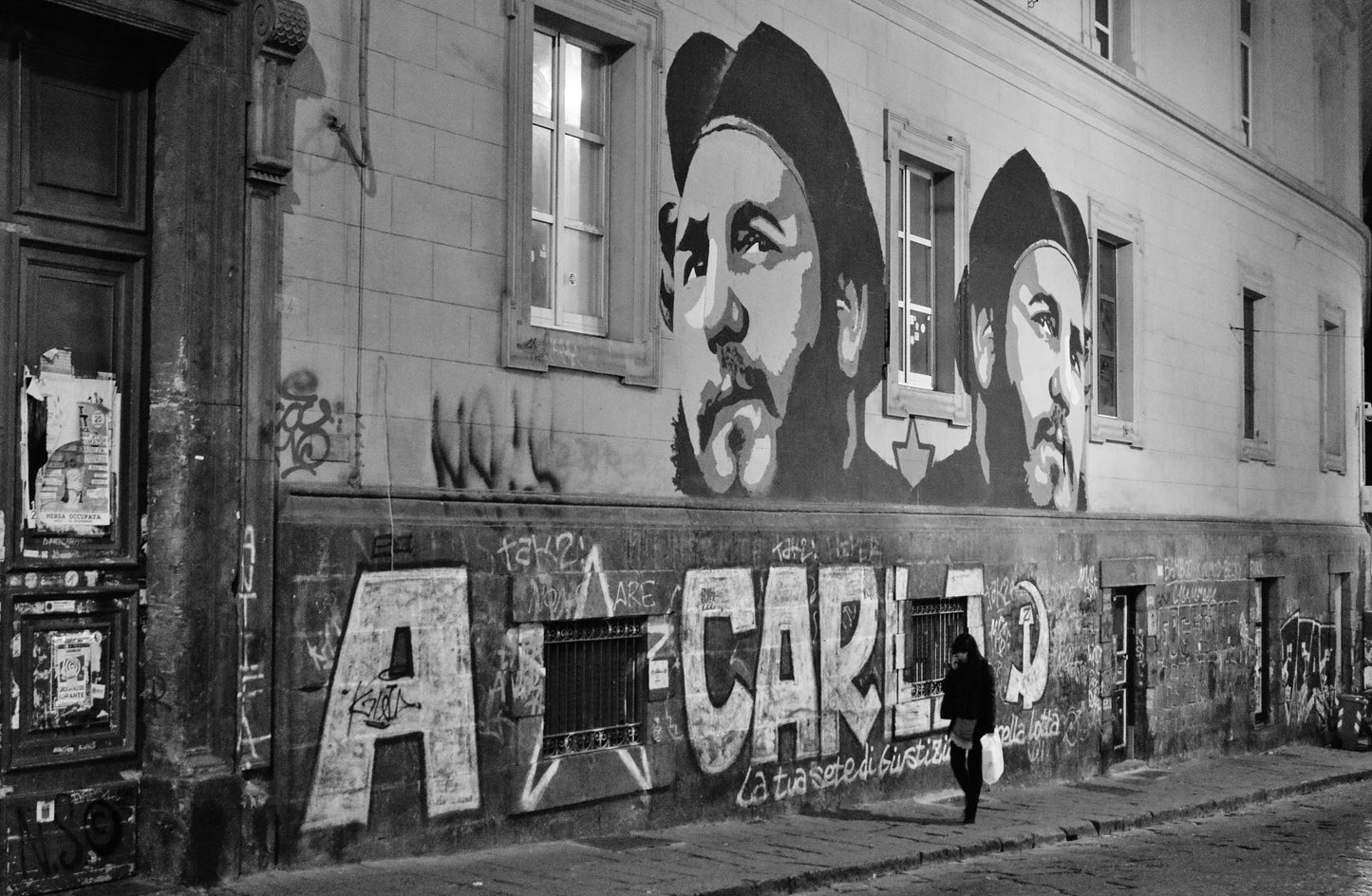 Fidel Castro Naples Italy Anti Capitalist Black And White Photography Print