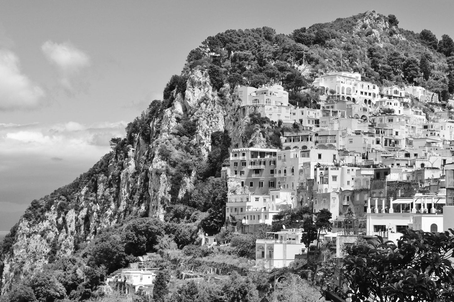 Capri Print Amalfi Coast Italy Black And White Photography