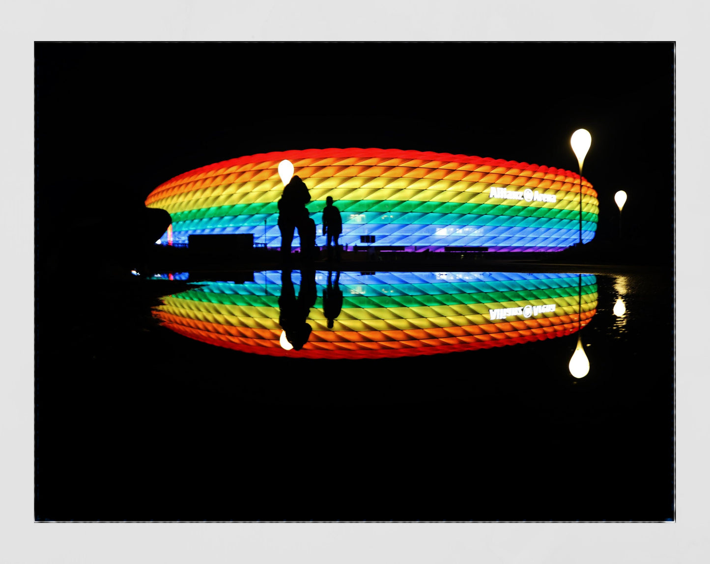 Gay Pride Bayern Munich Allianz Arena Rainbow Flag Photography Print Football Poster Gift