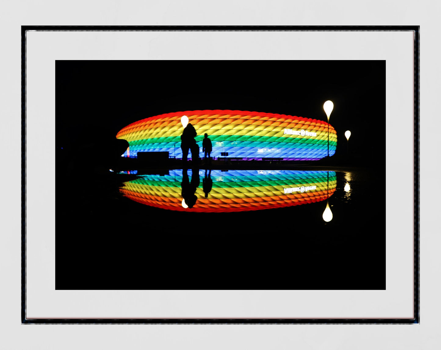 Gay Pride Bayern Munich Allianz Arena Rainbow Flag Photography Print Football Poster Gift