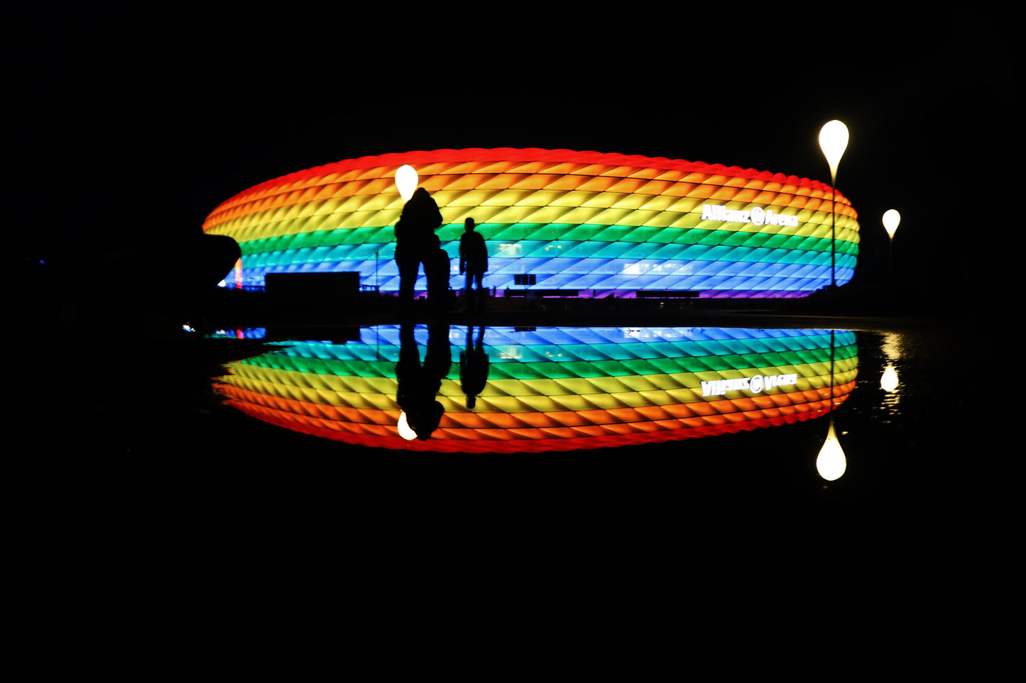 Gay Pride Bayern Munich Allianz Arena Rainbow Flag Photography Print Football Poster Gift