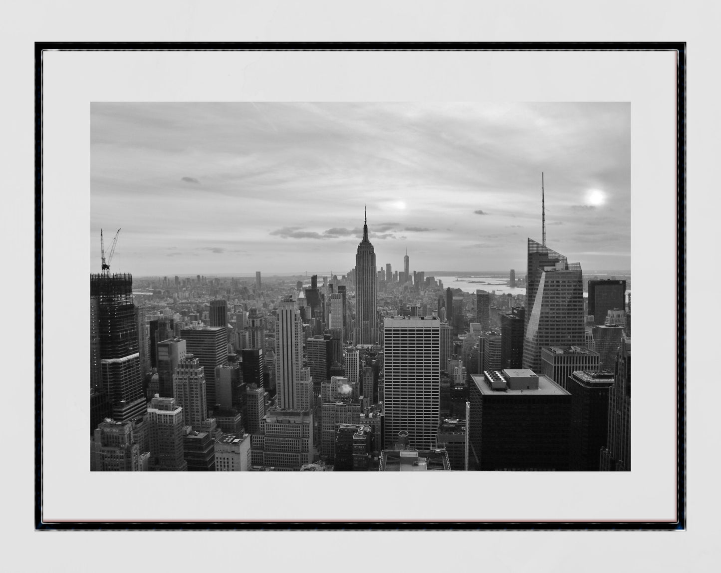 Empire State Building New York Skyline Black And White Photography Print