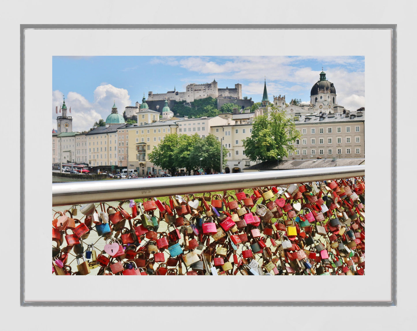 Salzburg Love Lock Bridge Hohensalzburg Fortress Photography Print