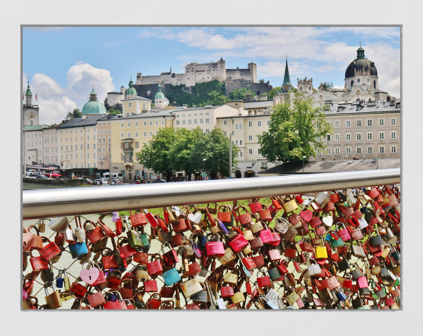 Salzburg Love Lock Bridge Hohensalzburg Fortress Photography Print