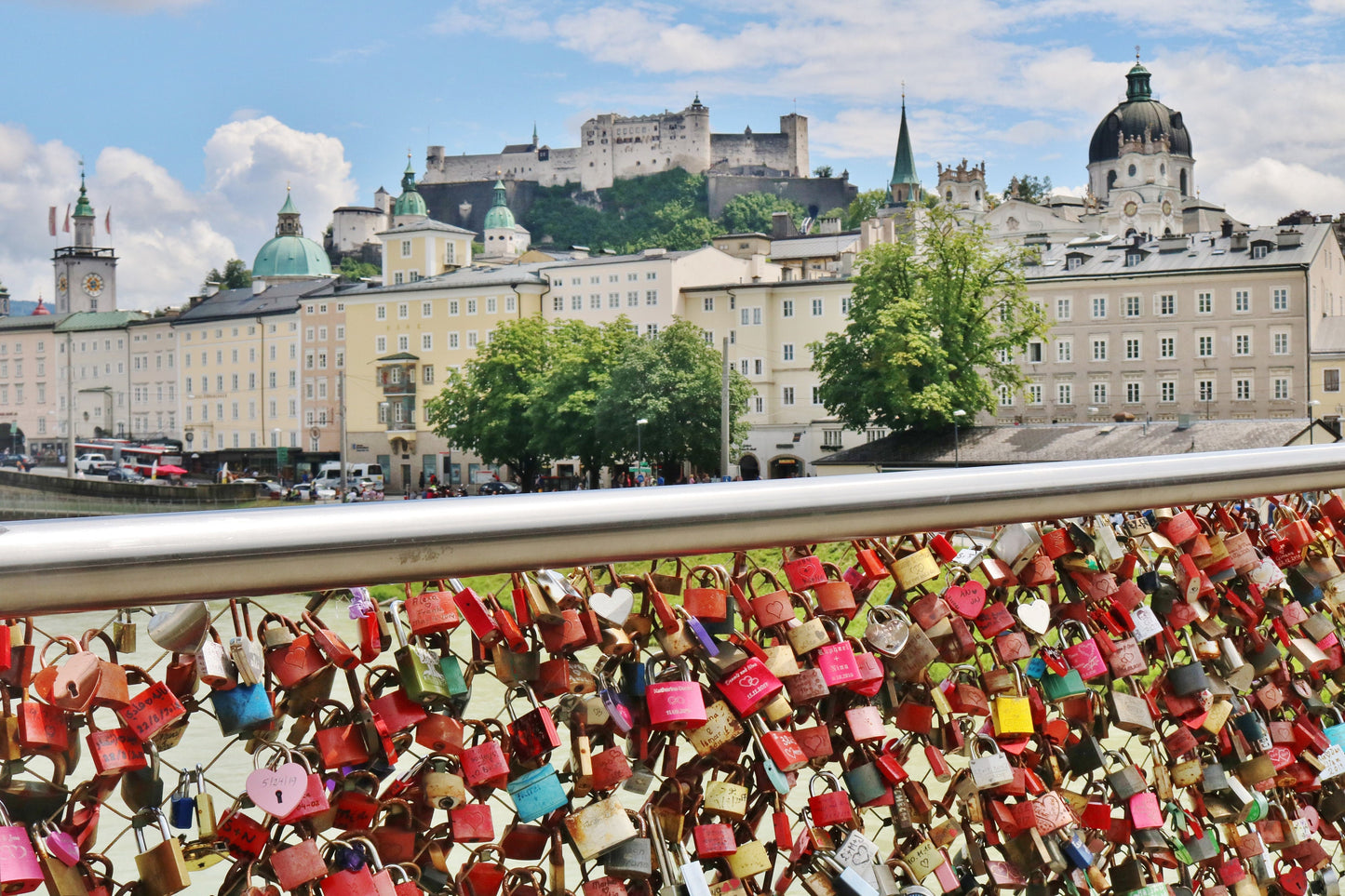 Salzburg Love Lock Bridge Hohensalzburg Fortress Photography Print